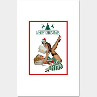 Christmas Puppy Pin-Up Posters and Art